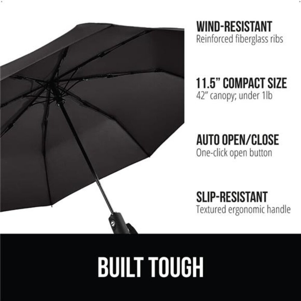 Strong Windproof Stick Compact Umbrella for Rain, One-Click - Picture 2 of 7